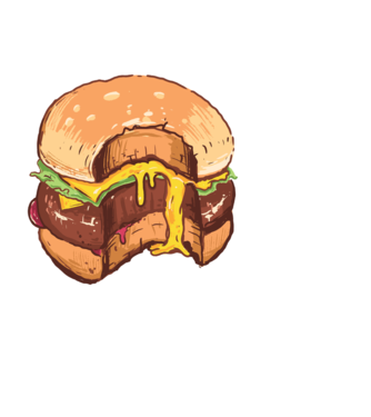 Hamburger minta fekete pólón