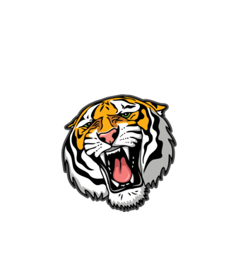 Tigris fej póló minta fekete pólón