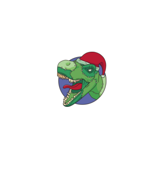 T-rex Santa minta fehér pólón