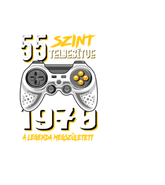 GAMER szint teljesítve 55. 1970 minta fekete pólón