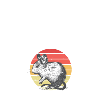 Retro Degu minta fekete pólón
