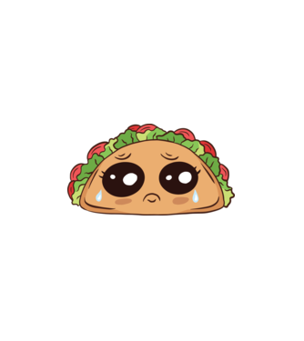 Szomorú Taco minta fehér pólón