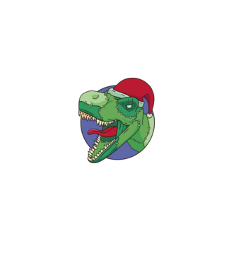 T-rex Santa minta fehér pólón