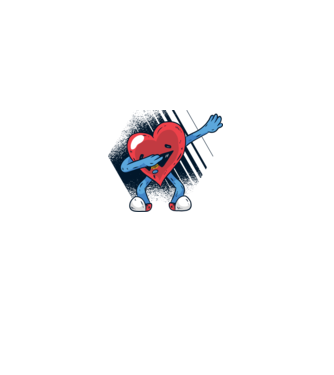 Szív DAB Floss Heart vicces póló Valentin napra minta fehér pólón