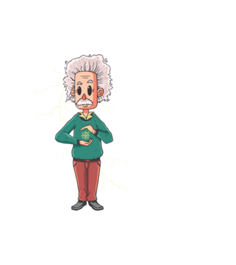 Einstein minta fehér pólón