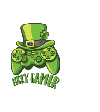 Szerencsés Gamer minta fehér pólón