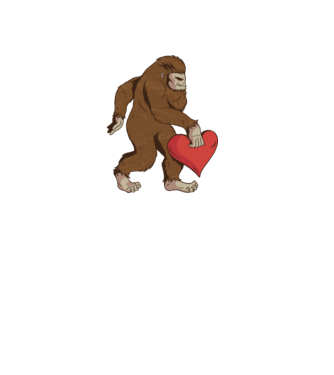 Bigfoot Jeti szívvel minta fehér pólón