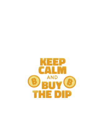 Keep calm and buy the dip Bitcoin minta fekete pólón