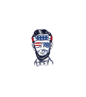 Lincoln USA minta fehér pólón