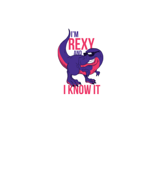 I'm Rexy and I know it - vicces Dinoszaurusz póló minta dusty pink pólón
