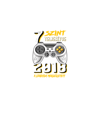 GAMER szint teljesítve 7. 2018 minta fekete pólón