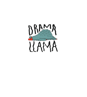 Dráma Láma minta fehér pólón