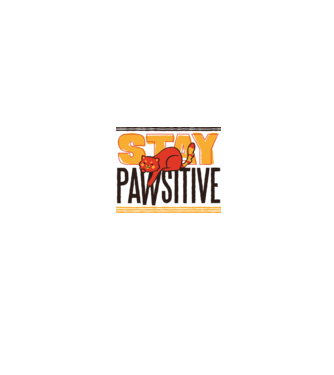 Stay Pawsitive minta fehér pólón