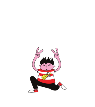 Rocker Kisfiú minta királykék pólón