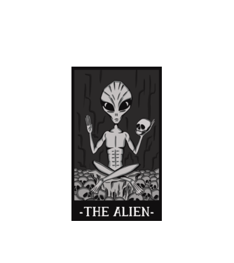 The Alien - Tarot kártya minta fehér pólón