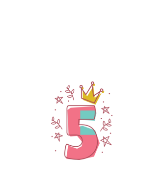 5 éves szülinap szám minta fehér pólón