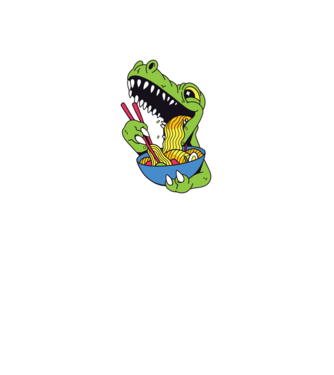 T-rex Ramen minta piros pólón