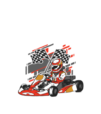Gokart minta fekete pólón