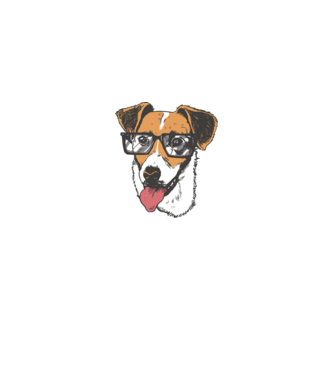 Jack Russell Terrier minta királykék pólón