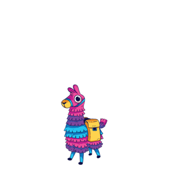 Fortnite LLama - Lámás Gamer póló minta fekete pólón