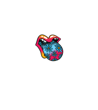 Trippy Tongue minta fekete pólón