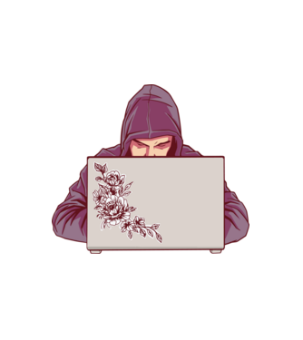 Hacker minta fehér pólón
