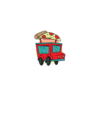 Pizza Truck minta királykék pólón