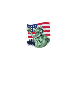 Liberty-Rex Usa dinoszaurusz minta szürke pólón