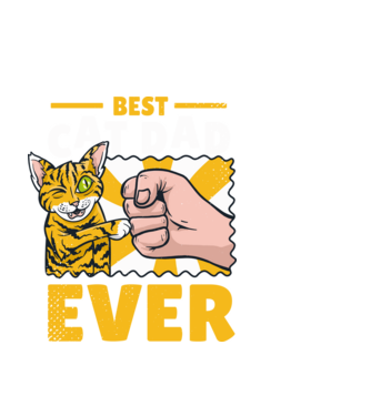 Best Cat Dad Ever - Legjobb Cicás Apa minta fehér pólón