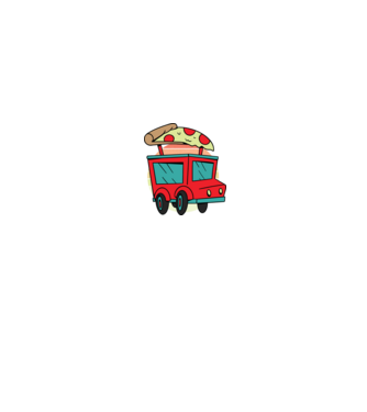 Pizza Truck minta szürke pólón