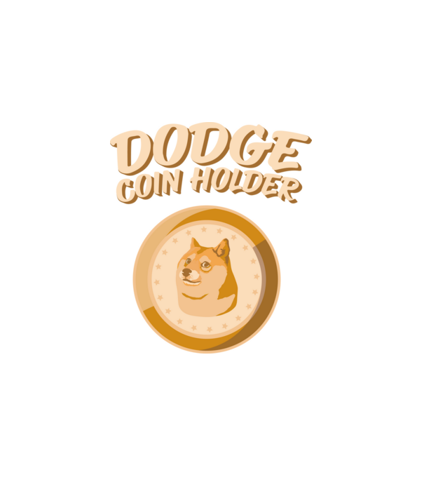 Doge Coin Holder minta fehér pólón