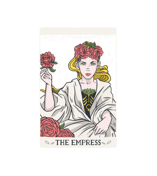Tarot a császárné minta fehér pólón