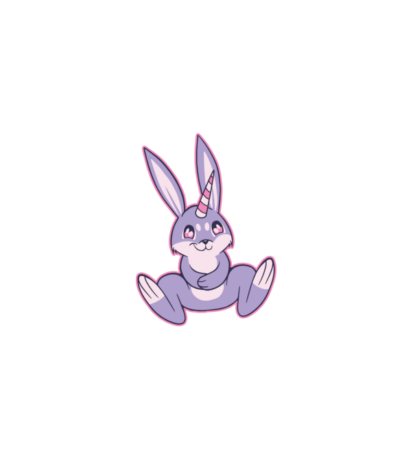 Bunnycorn minta fehér pólón