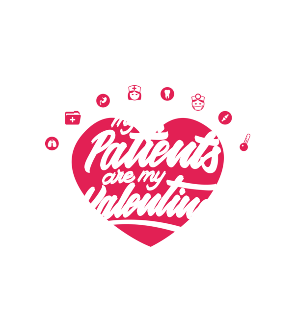 My Patients Are My Valentines minta fehér pólón