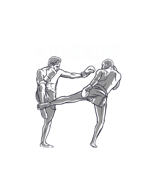 Kickboxing minta fehér pólón
