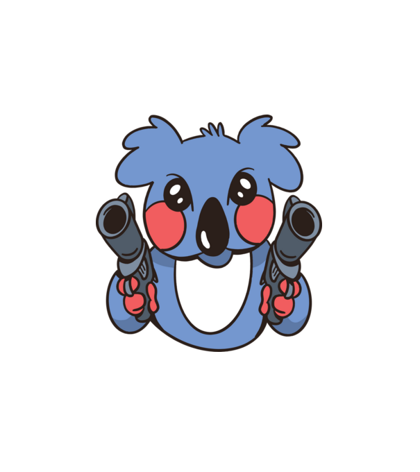 Fegyveres koala minta fehér pólón