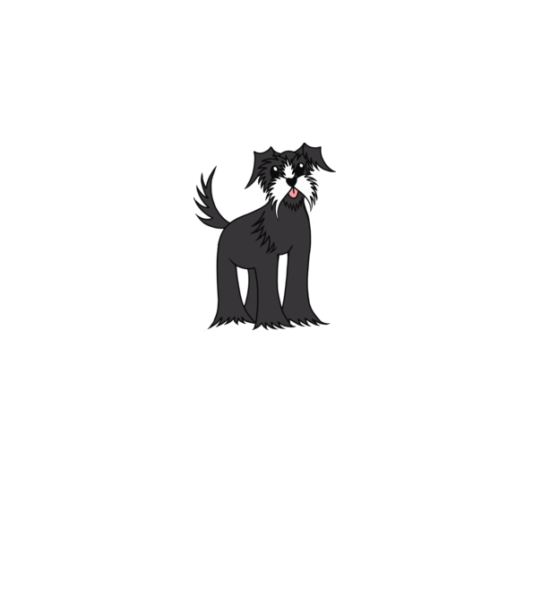 Schnauzer rajz minta szürke pólón