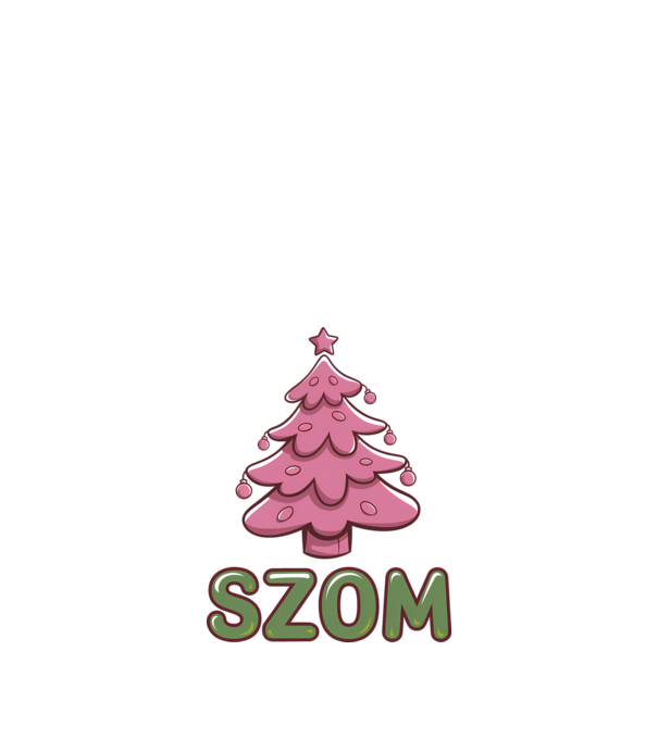 Karácsonyi Fa-szom pink minta fehér pólón