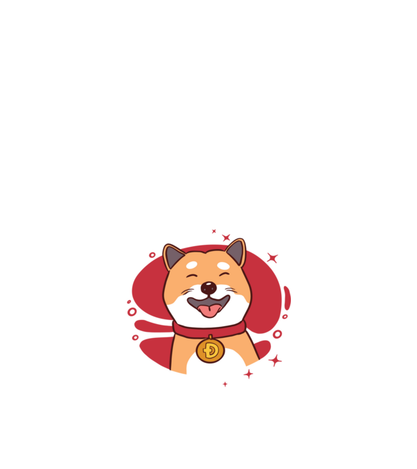 Dogecoin minta fekete pólón