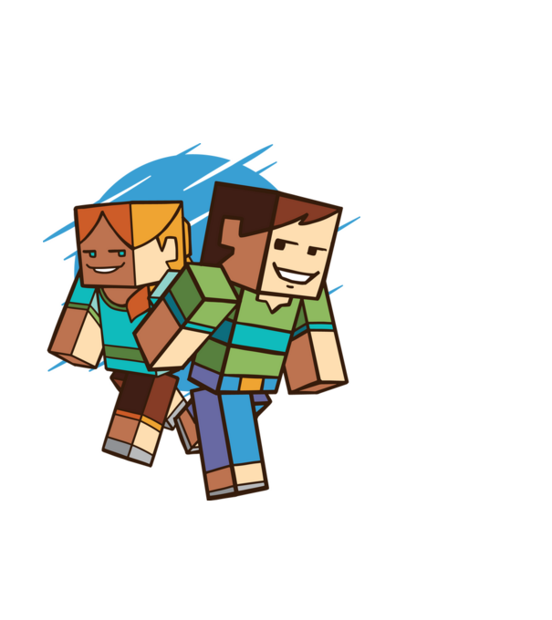 Minecraft Karakterek minta világoskék pólón