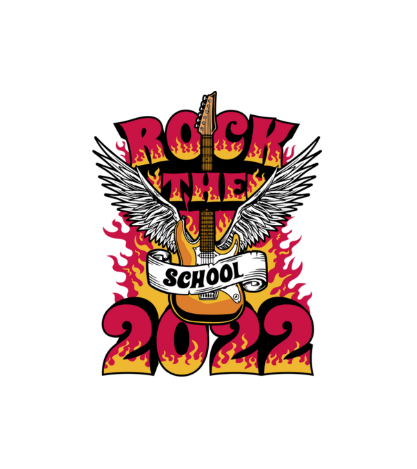 Rock The School minta fehér pólón