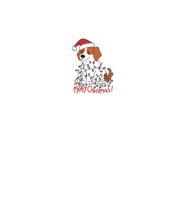 Beagle Boldog Karácsonyt! minta fehér pólón