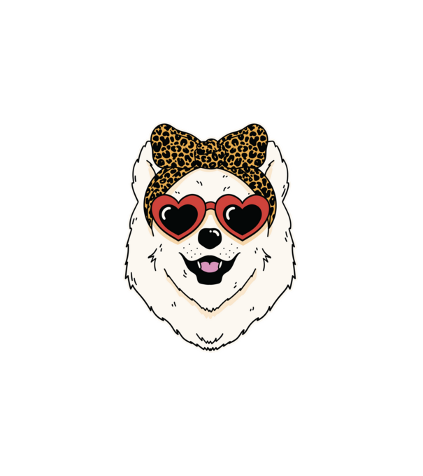 Samoyed minta fehér pólón