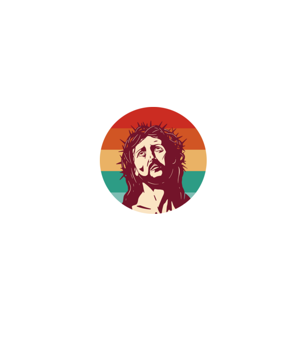 Jézus Krisztus Retro minta fekete pólón