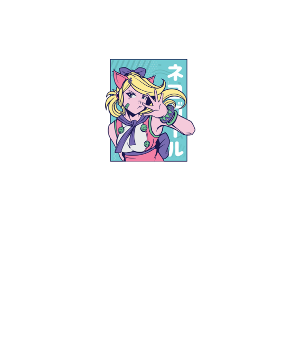 Neko Garu minta fekete pólón