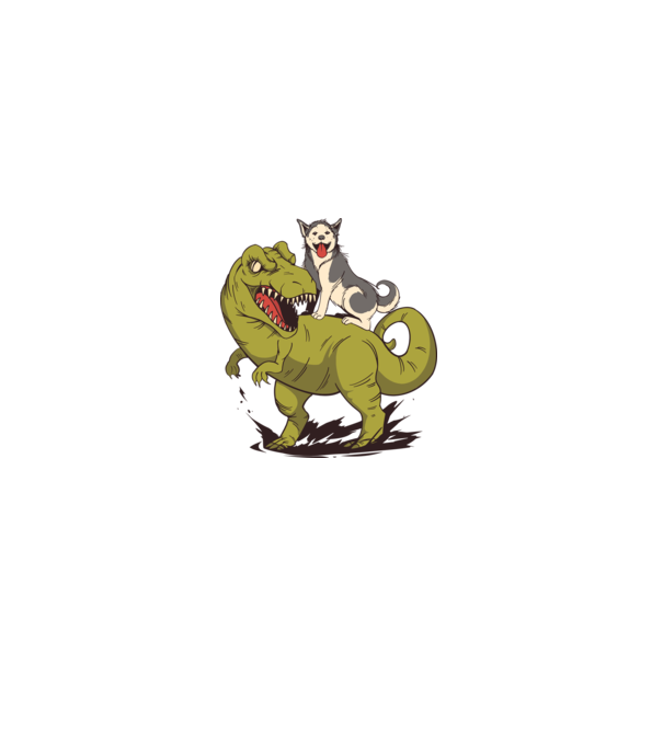 Husky Dinoszaurusz minta szürke pólón