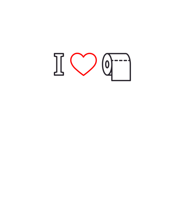 I love wc papír minta fehér pólón