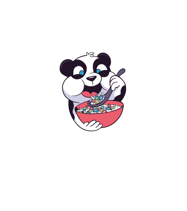 Müzli Panda minta világos rózsaszín pólón