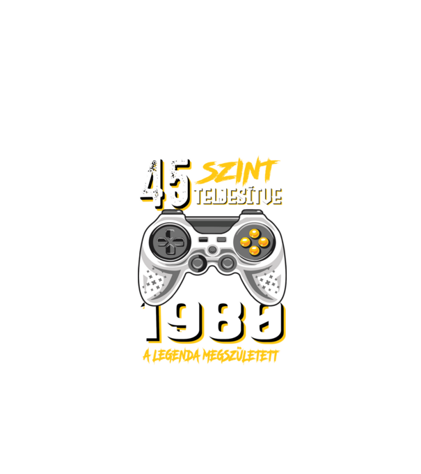GAMER szint teljesítve 45. 1980 minta fekete pólón
