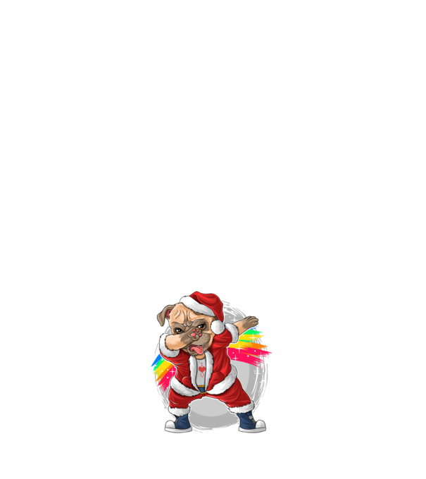 Santa Mopsz Mikulás minta fehér pólón